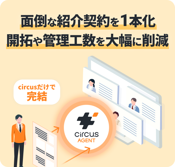 面倒な紹介契約を1本化 開拓や管理工数を大幅に削減